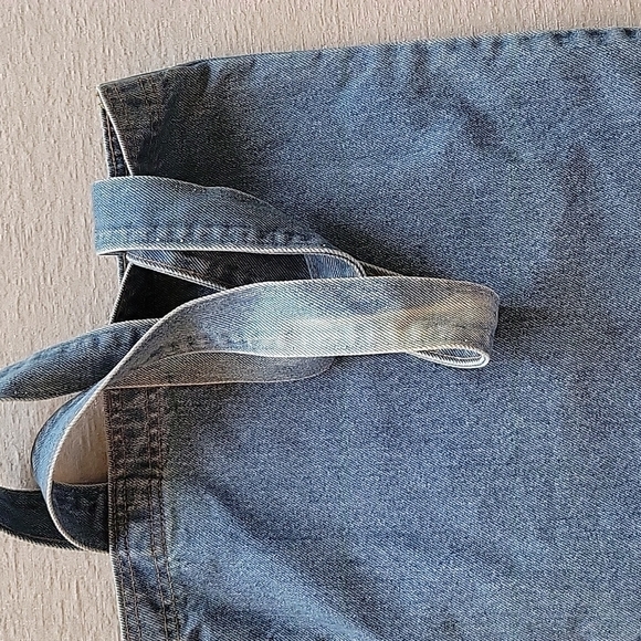 Denim tote bag, embossed basket design, 18.5 x 14.5 - Picture 5 of 6